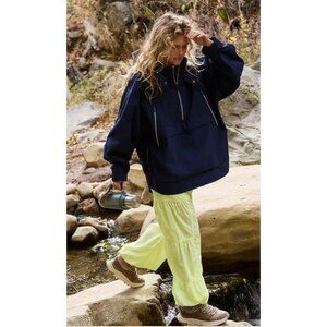 NWT Free People Movement Singin' In The Rain Packable Jacket Navy Blue Size S